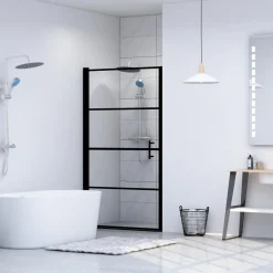 Suihkuovi 91x195cm karkaistu lasi musta*FinePRICE Clearance