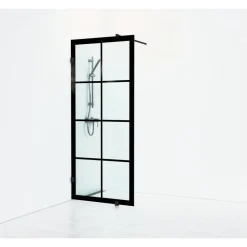 Best Suihkuseinä 180° Rista 880x2000mm musta kehys Suihkuseinät