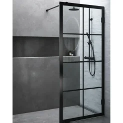 Best Suihkuseinä 180° Rista 880x2000mm musta kehys Suihkuseinät