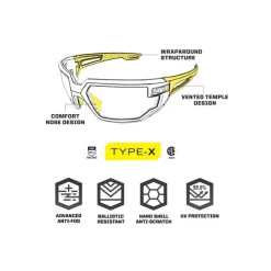 Outlet Suojalasit Tactical Type-X kirkas linssi Suojavarusteet