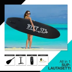 Discount SUP-lautasetti Pro ilmatäytteinen 300 cm 15 PSI musta Vesiurheilu Ja Uimalelut