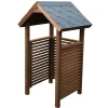 Hot Suunnikas jätekatos 84x84 cm ruskea 240 l astialle Roskakatokset