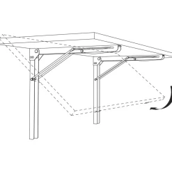 Taittokannake pöydälle 2kpl 560x580mm musta*Pisla Discount