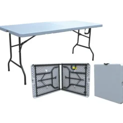 Discount Taittopöytä   74x74x180 cm teräsjalat Puutarhapöydät