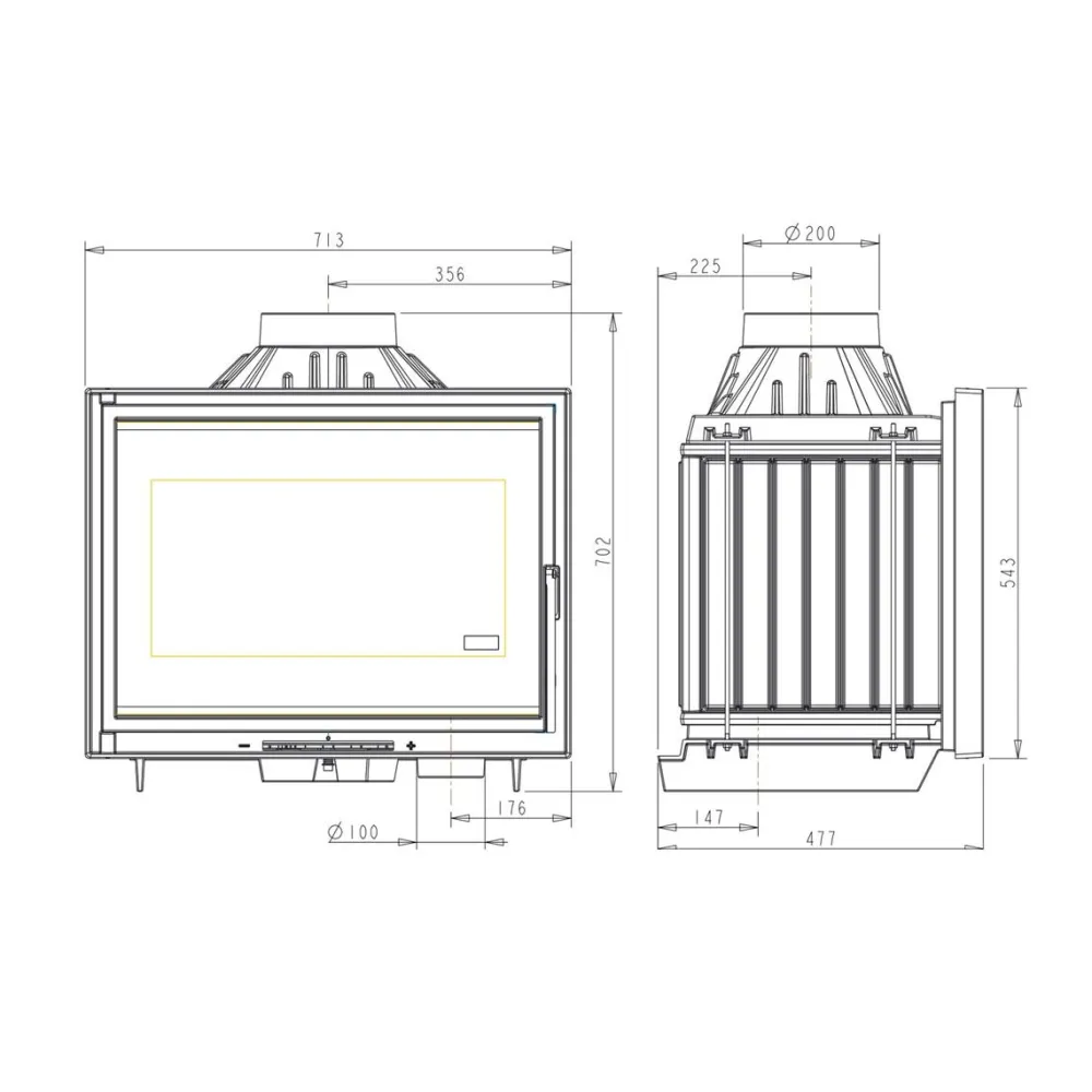 Sale Takkasydän 700 Air control 9 kW 178 kg Takkasydämet