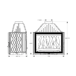 Takkasydän 800 Grande Angle 14 kW 162 kg*Invicta New