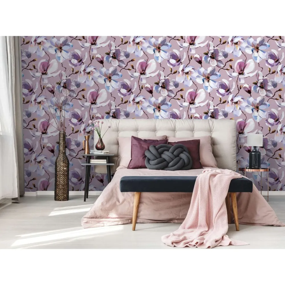 Hot Tapetti Flora Magnolia, vinyylipinta, eri värejä Vinyylitapetit