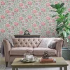 Tapetti 113408 Tapestry Floral Slate Grey, kukka, maalaisromanttinen, vaaleanpunainen*Laura Ashley Online