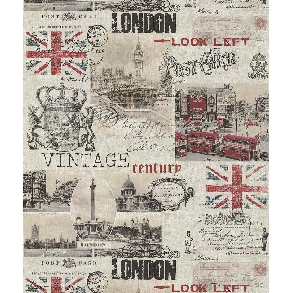 Tapetti Lutece Les Aventures 21 51135407, teksti, vintage, beige*Lutéce Clearance