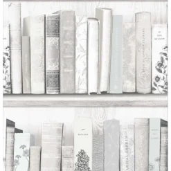 Tapetti Botany Library 103837, teksti, vanhan ajan, White, Blue*Sandudd Hot