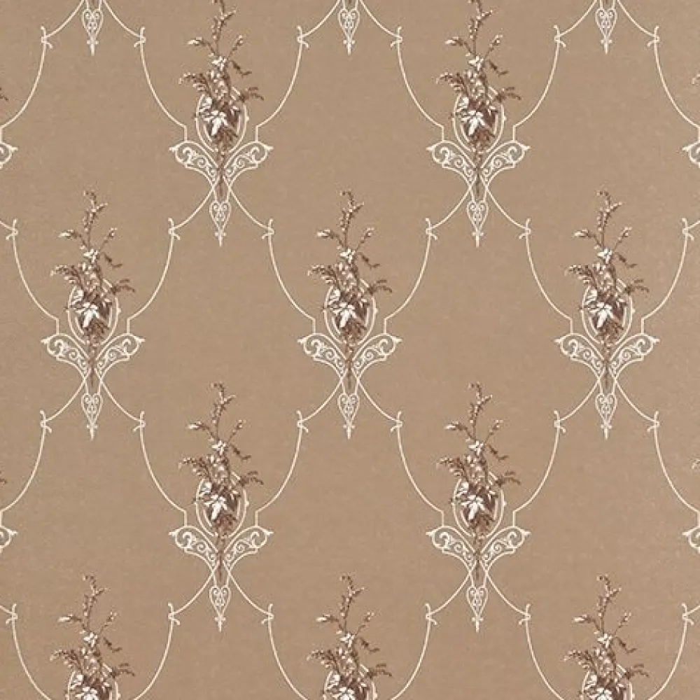 Tapetti Isoäidin aikaan 4833-7, non-woven, kukka, ruskea*Sandudd