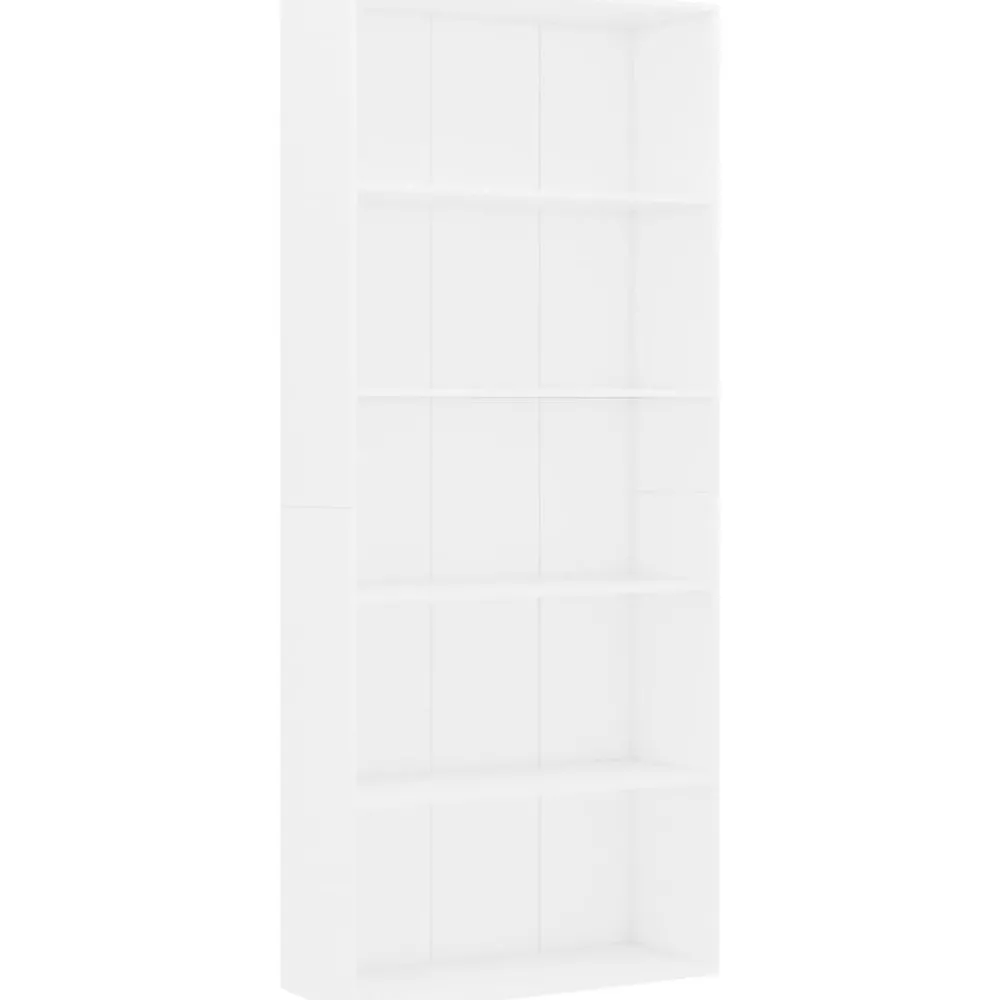 5-tasoinen kirjahylly valkoinen 80x30x189 cm lastulevy*FinePRICE Hot