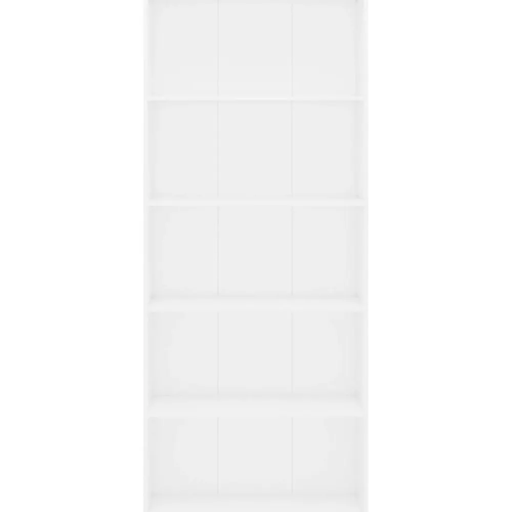 5-tasoinen kirjahylly valkoinen 80x30x189 cm lastulevy*FinePRICE Hot