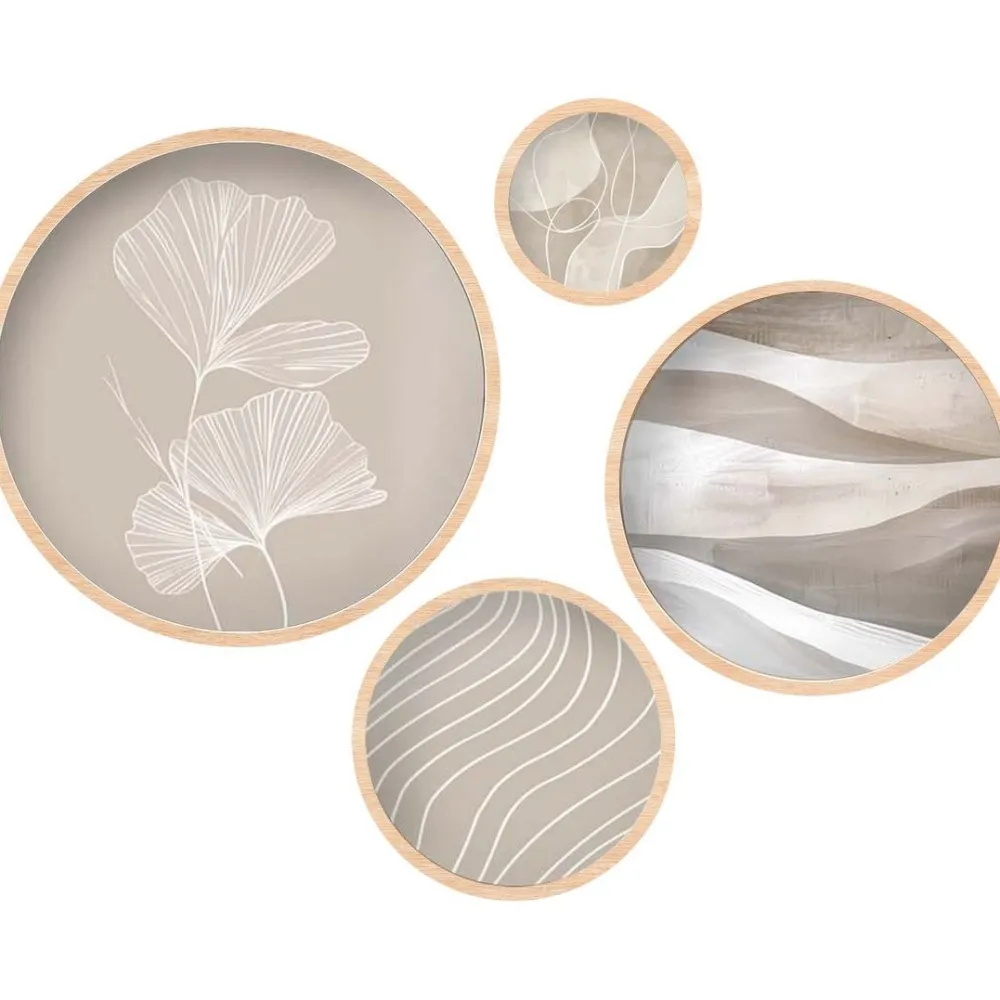 Taulusetti Harmony Circles, 4kpl, beige*Linento Online