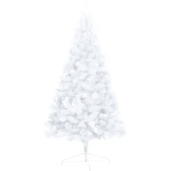 Tekojoulukuusen puolikas valkoinen LED-valo ja pallot eri kokoja*FinePRICE Sale
