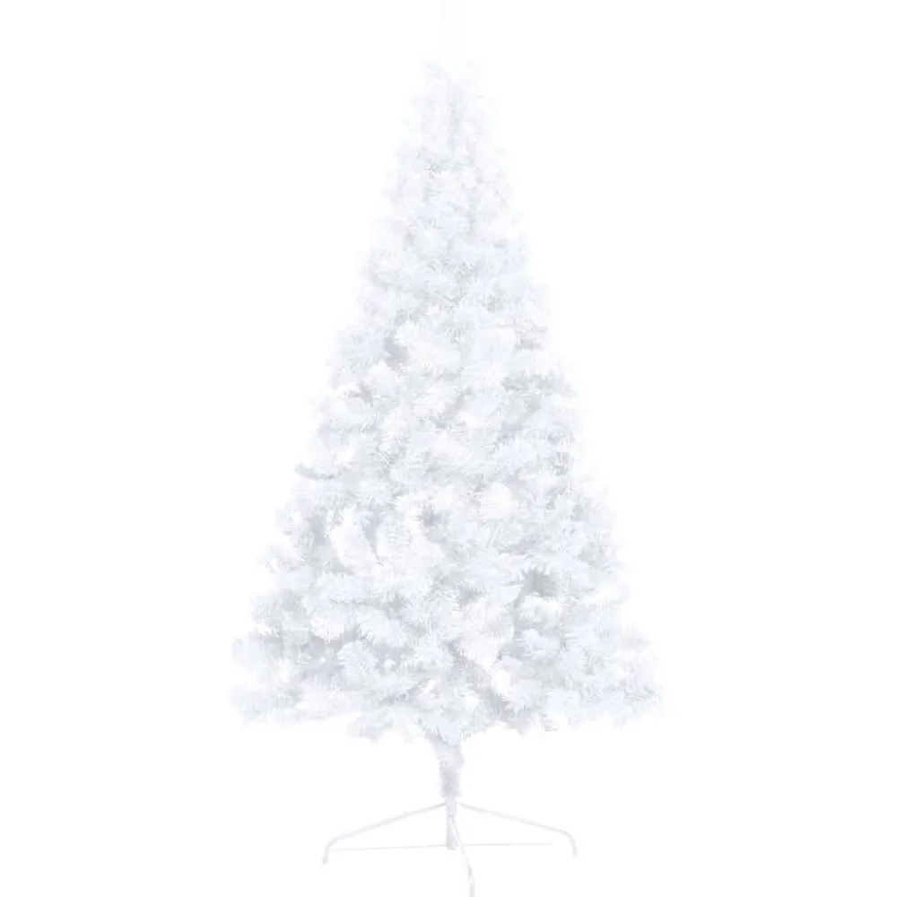 Tekojoulukuusen puolikas valkoinen LED-valo ja pallot eri kokoja*FinePRICE Sale