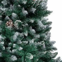 Tekojoulukuusi kävyillä ja valkoisella lumella, 180cm Joulukoristeet