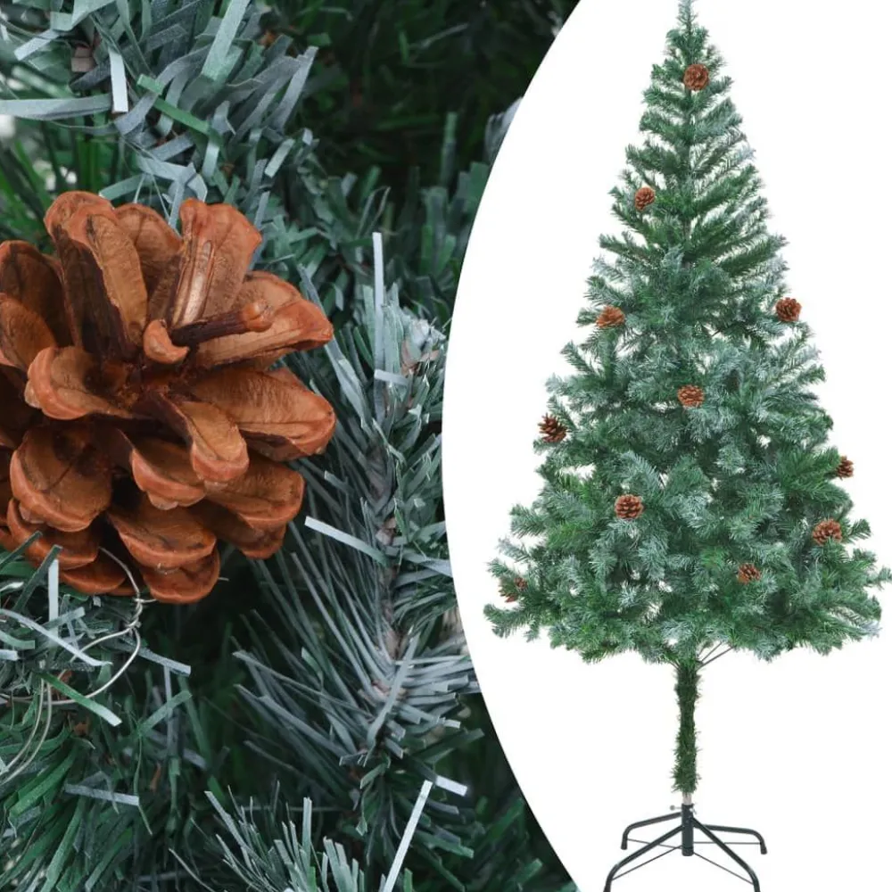 Tekojoulukuusi LED-valoilla palloilla ja kävyillä vihreä eri kokoja*FinePRICE Outlet