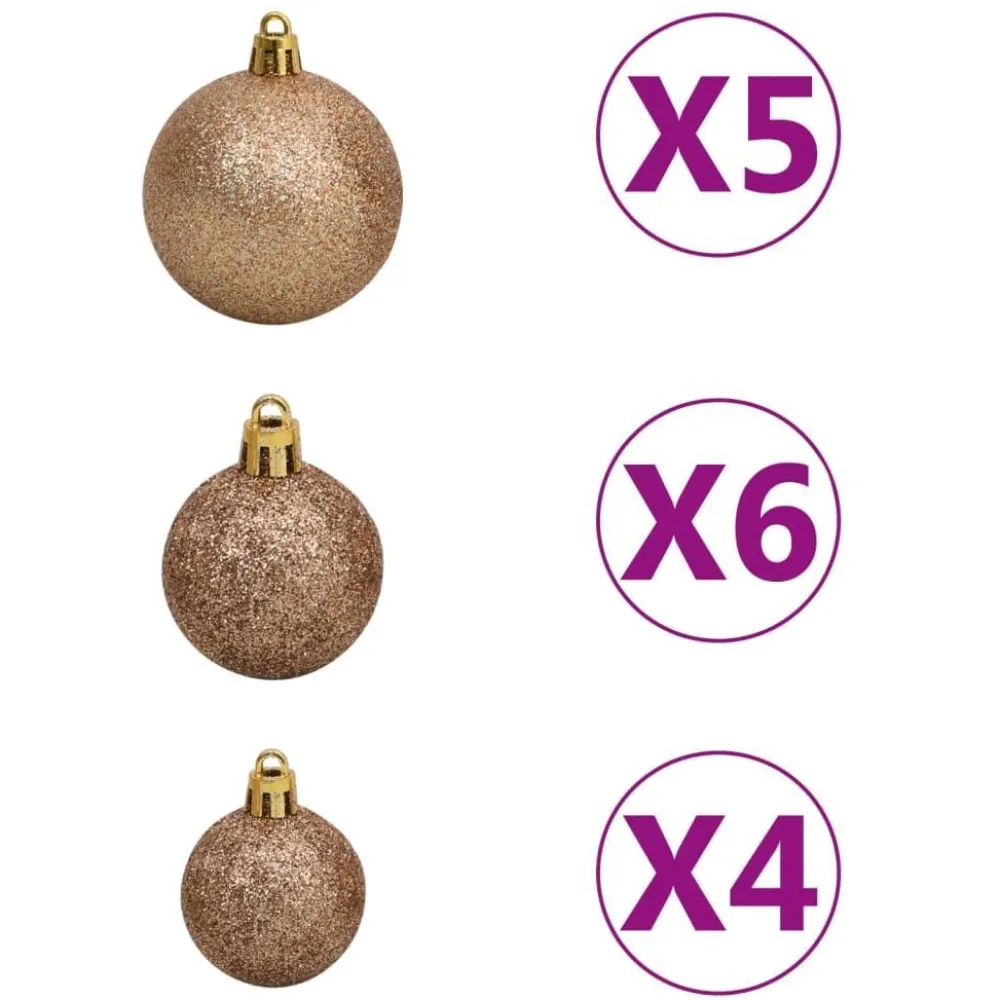Tekojoulukuusi LED-valoilla palloilla ja kävyillä vihreä eri kokoja*FinePRICE Outlet