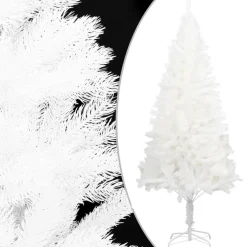 New Tekojoulukuusi LED-valoilla ja palloilla valkoinen PE eri kokoja Joulukoristeet