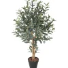 Best Tekopuu OLIVE, K90 cm, 2 puurunkoa, musta ruukku, vihreä Tekokasvit Ja Kranssit