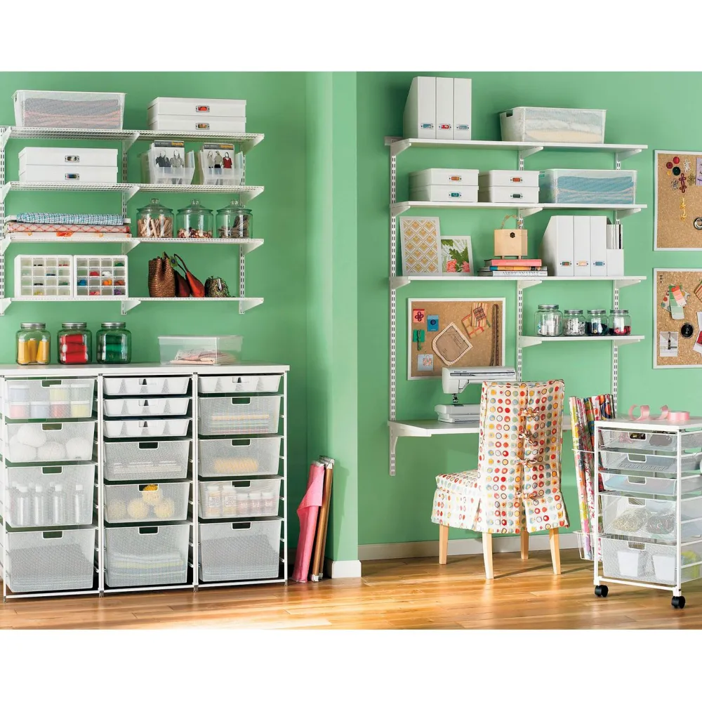 Telinepääty 10-liukukisko Classic 535x20x1040 mm 2 kpl valkoinen*Elfa Discount