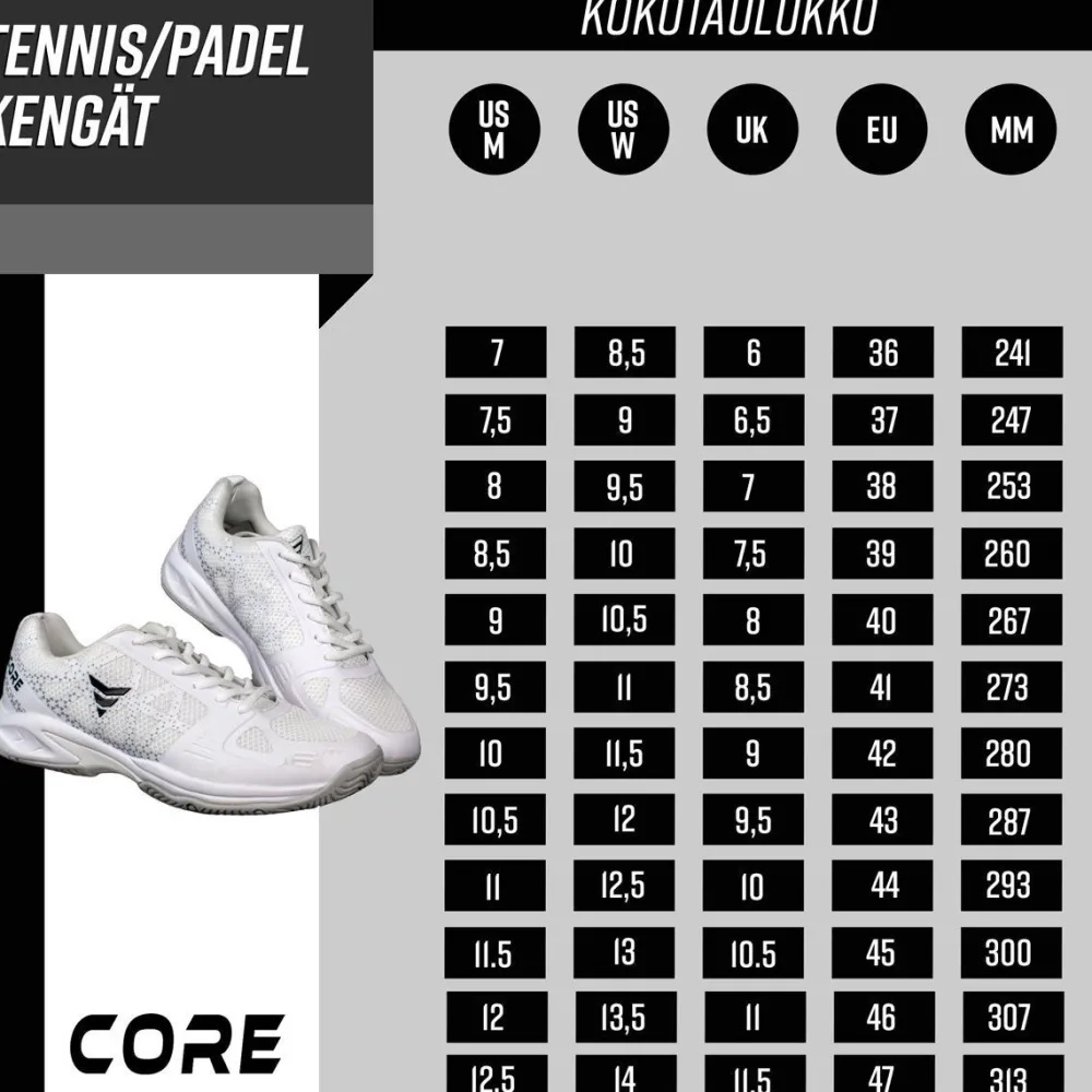 Tennis- ja padelkengät Netpro, valkoinen, eri kokoja Urheilukengät