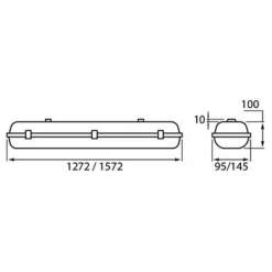 New Teollisuusvalaisin Led Runko 1572  mm IP66 max. 2X30W Julkisten Tilojen Valaisimet