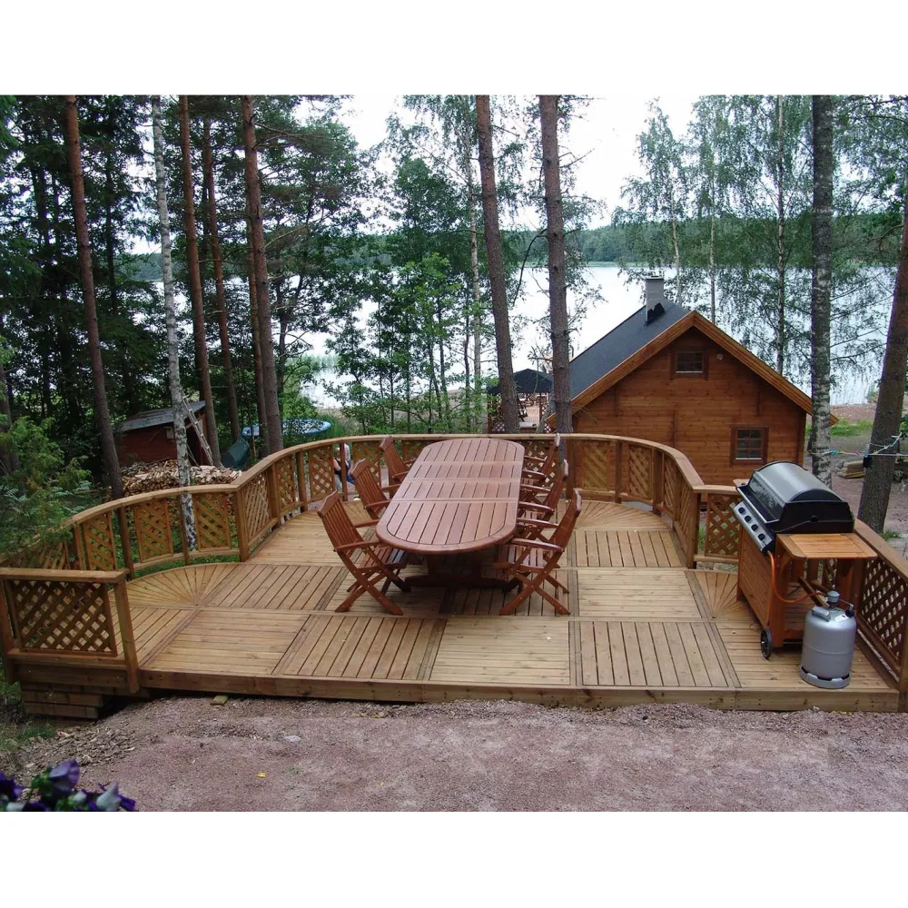 Terassielementti Kaareva aita T13 vihreä*Tammiston puu Hot