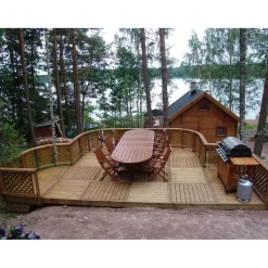 Terassielementti Viuhkalaatta T15 vihreä*Tammiston puu Hot