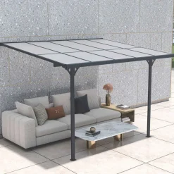 Terassikatos 313x254x220-260cm harmaa*Fornorth Clearance