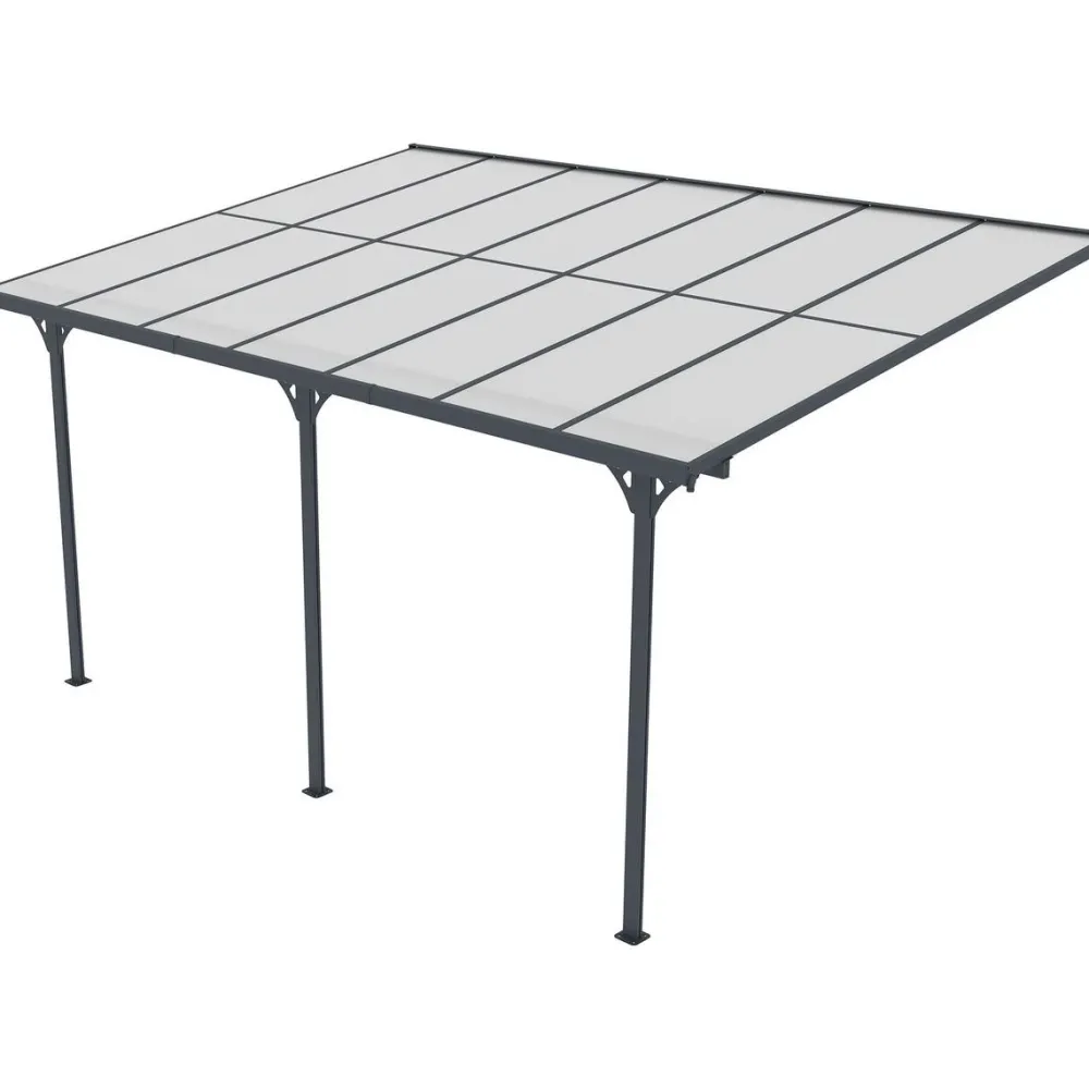 Terassikatos , 435x300x225-270 cm, harmaa Terassikatokset|Terassikatokset