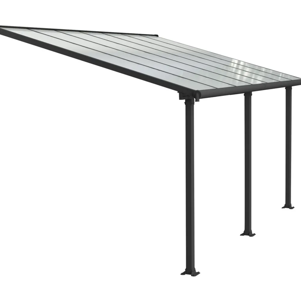 Online Terassikatos Olympia 3x4,25 m harmaa/kirkas Terassikatokset|Terassikatokset