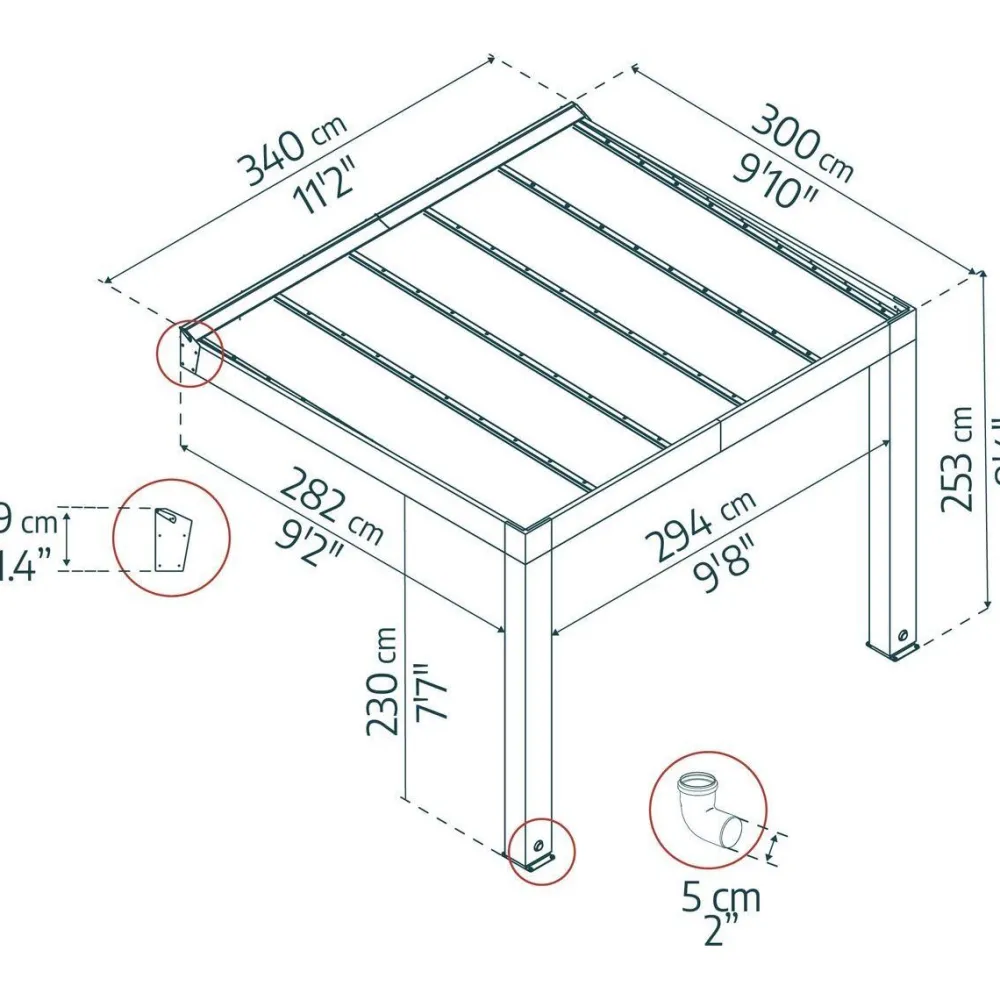 Sale Terassikatos Helsinki, setripuu, eri kokoja Terassikatokset|Terassikatokset