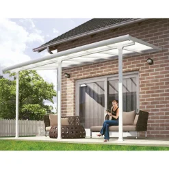 Terassikatos Feria 3 x 4,3 m valkoinen/kirkas Terassikatokset|Terassikatokset