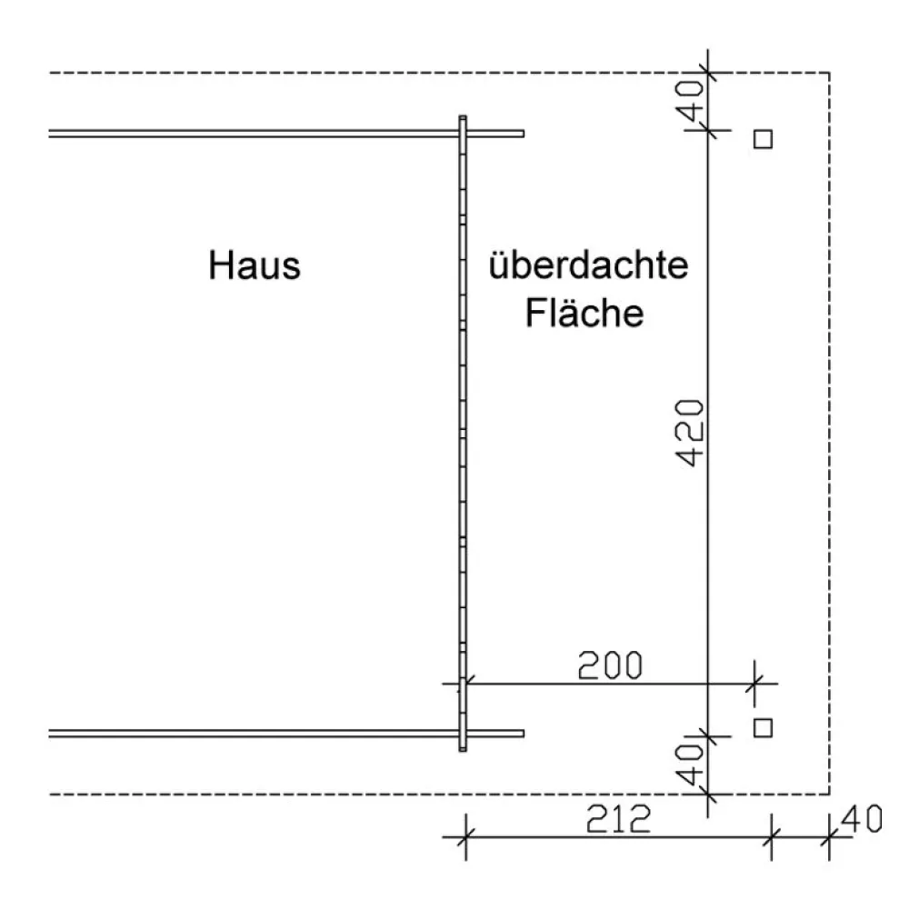 Terassin katos Bern kesämökeille 12,1 m²*Skan Holz Clearance