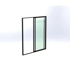 Terassin lasiliukuovi 2-os. 2100x1945mm, kirkas/musta, sisäpuolinen nuppilukitus Terassilasit|Terassin Ovet Ja Liukuovet