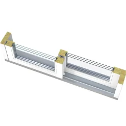 Terassin liukovi Excellent 184mm, 2-osainen, 3-lasinen, puu, mittatilausovi*Seicom New