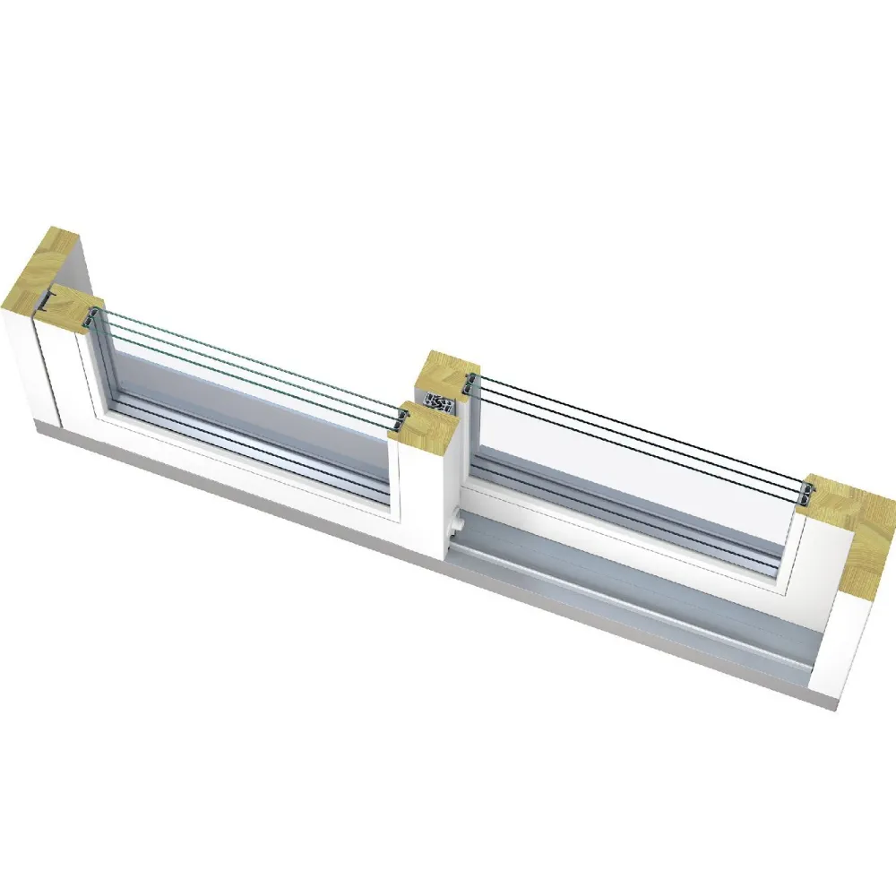 Terassin liukovi Excellent 184mm, 2-osainen, 3-lasinen, puu, mittatilausovi*Seicom New