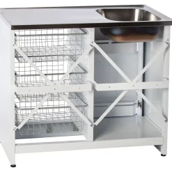 Tiskipöytä allaskaapilla TB 1000, 1 ovi, 900x1000x600 mm*Nimo Hot