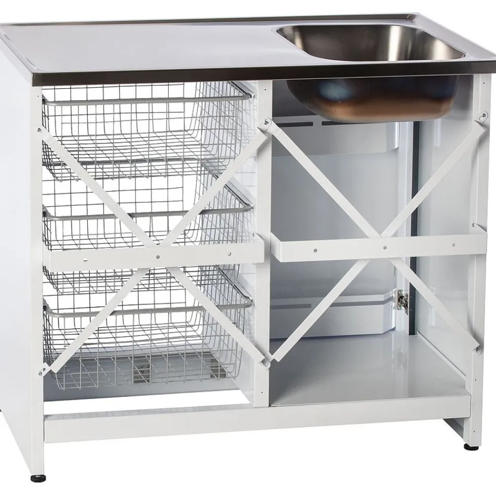Tiskipöytä allaskaapilla TB 1000, 1 ovi, 900x1000x600 mm*Nimo Hot