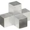 Outlet Tolppaliitin X-muoto galvanoitu metalli 91x91mm Aitojen Lisätarvikkeet