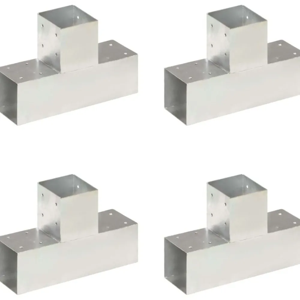 Tolppaliittimet 4kpl T-muoto galvanoitu metalli 91x91mm*FinePRICE