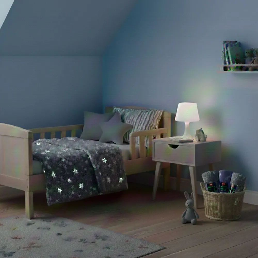 Torkkupeitto NIGHT LIGHT 150x200 cm, yksisarviset, violetti*Home4you Outlet