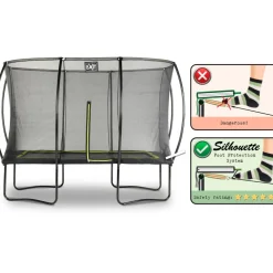 Online Trampoliini Silhouette sis. turvaverkko musta eri kokoja Trampoliinit