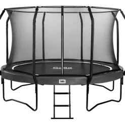 New Trampoliini First Class Ø427cm musta sis. turvaverkon portaat Trampoliinit