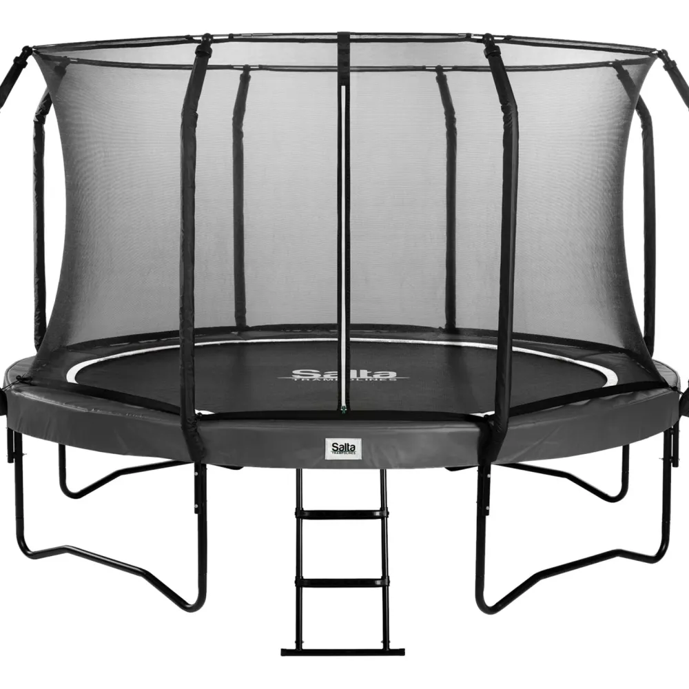 New Trampoliini First Class Ø427cm musta sis. turvaverkon portaat Trampoliinit