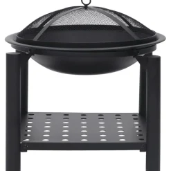 Tulimalja ja hiilihanko 54x54x55 cm teräs*FinePRICE Sale
