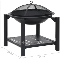 Tulimalja ja hiilihanko 54x54x55 cm teräs*FinePRICE Sale