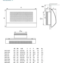 Tuloilmaventtiili TINO-P 125*Climecon Hot